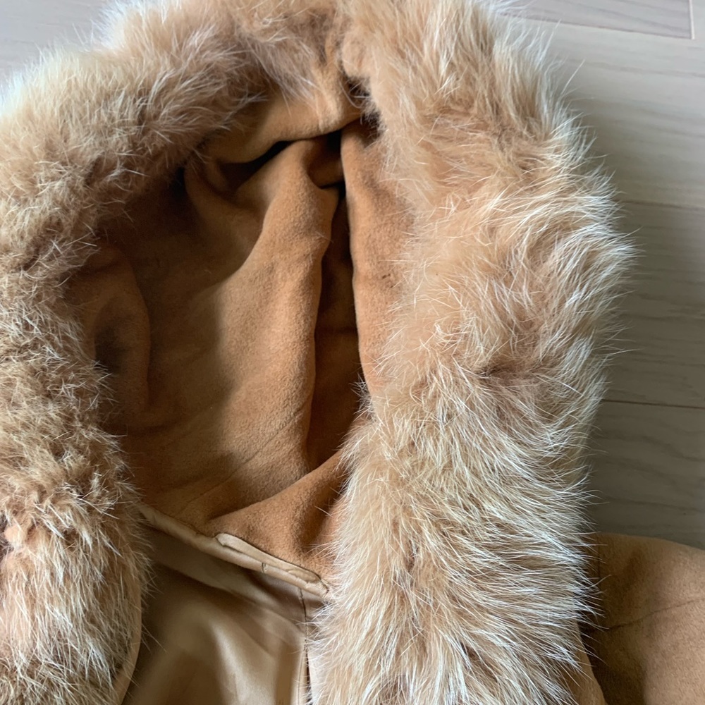 Hooded Faux fur trim coat - Picture 4 of 11